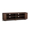 Wooden TV Stand with 8 Open Shelves for TVs up to 65 Inch Flat Screen