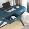 Computer Desk with Storage, Solid Wood Desk with Drawers, Modern Study Table for Home Office,Small Writing,